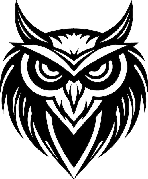 Owl Minimalist en Flat Logo Vector illustratie