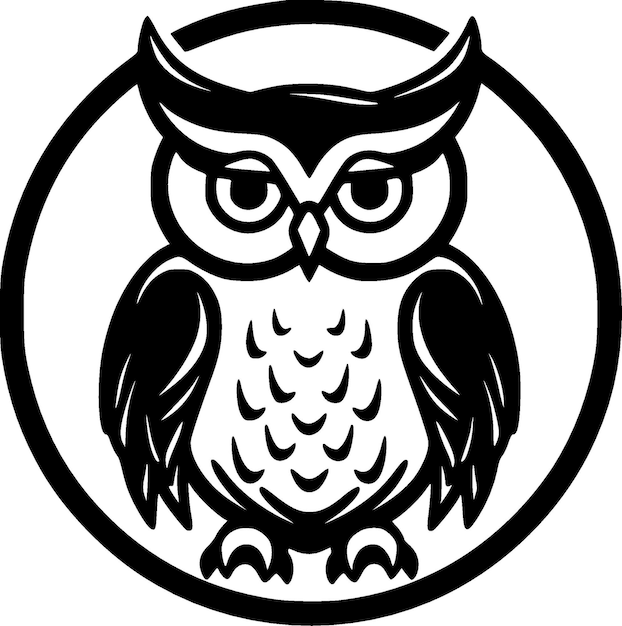 Owl Minimalist en Flat Logo Vector illustratie