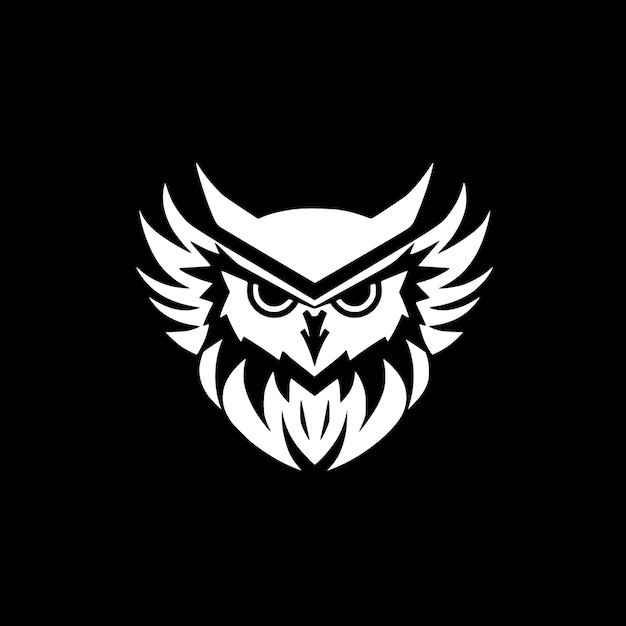 Owl Minimalist en Flat Logo Vector illustratie