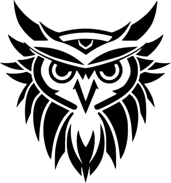 Owl Minimalist en Flat Logo Vector illustratie