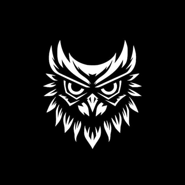 Owl Minimalist 및 Flat 로고  ⁇ 터 일러스트레이션