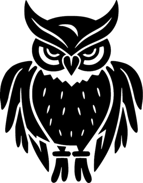 Vettore illustrazione vettoriale di owl minimalist e flat logo