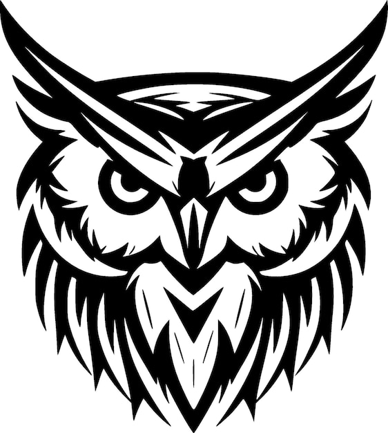 Vector owl minimalist and flat logo vector illustration