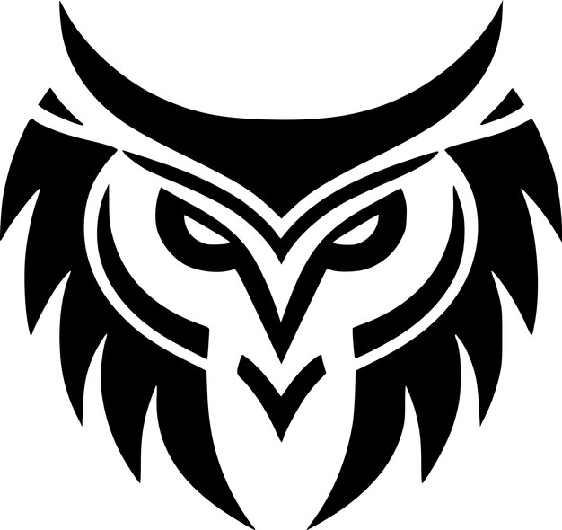 Vector owl minimalist and flat logo vector illustration