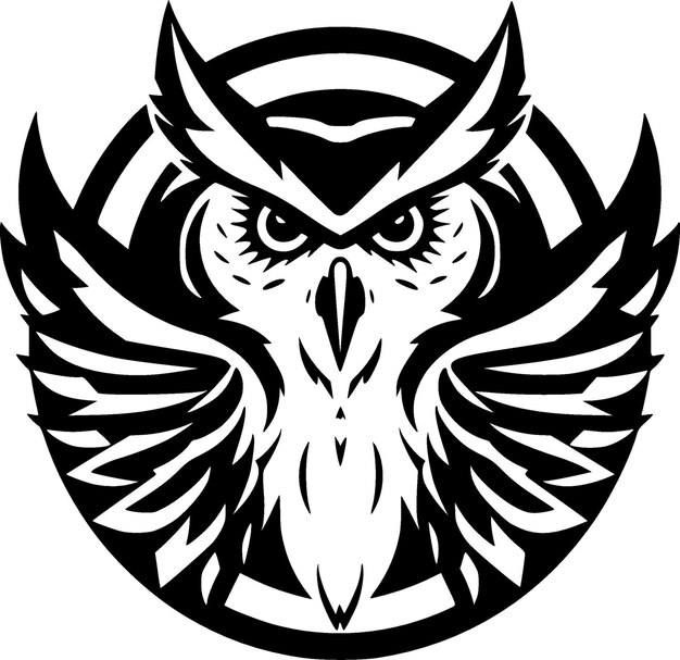 Owl Minimalist and Flat Logo Vector illustration