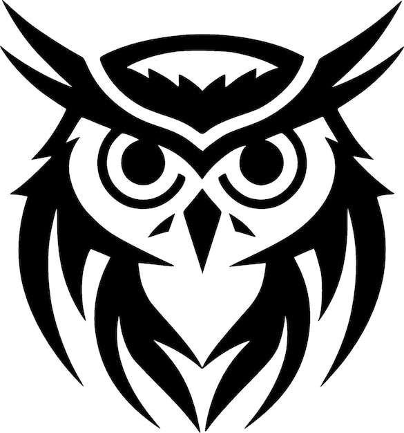 Owl Minimalist and Flat Logo Vector illustration