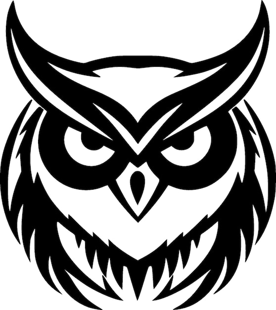 Vector owl minimalist and simple silhouette vector illustration