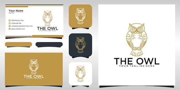 Vector owl monogram animal logo design for logo and business card design