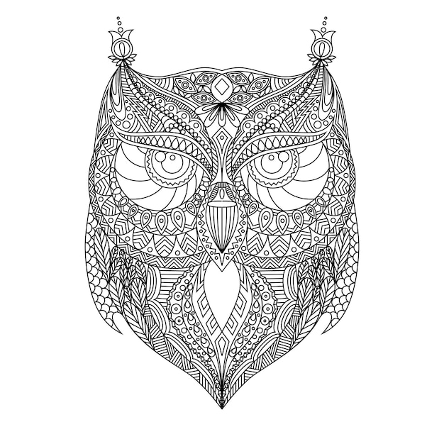 Vector owl outline silhouette