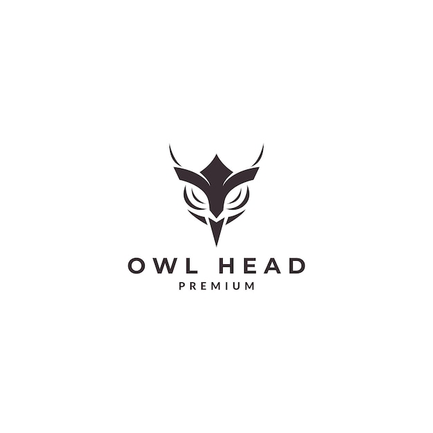 Owl owl head minimalist logo design vector icon illustration