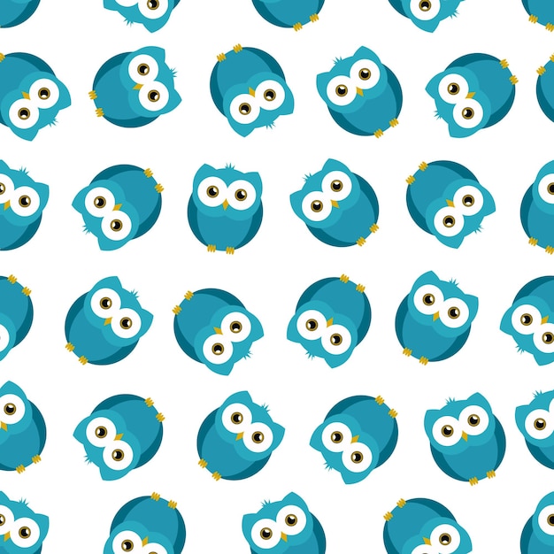 Owl pattern design. Owl background. Childish background design with owls.