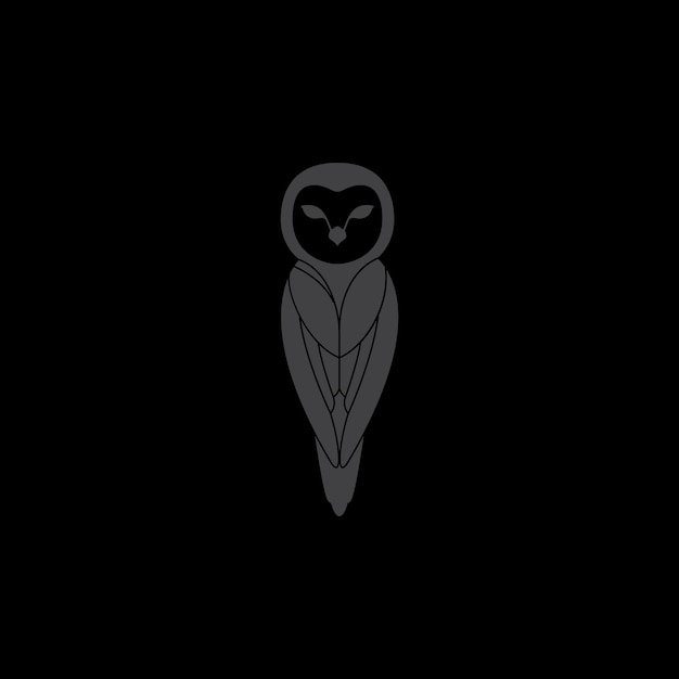 Vector owl rotating head logo design