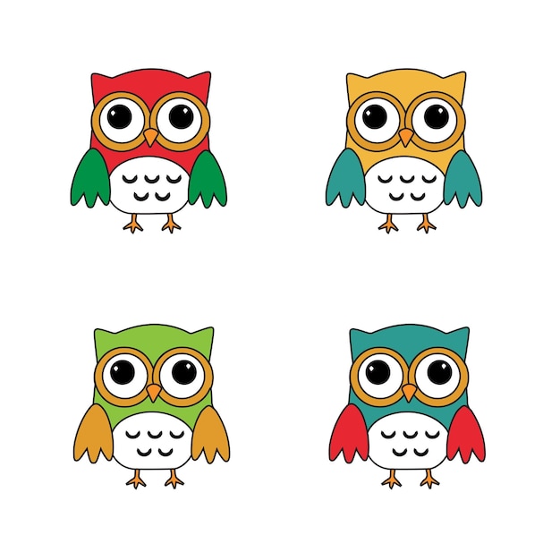 Owl's vector illustratie ontwerp template collection