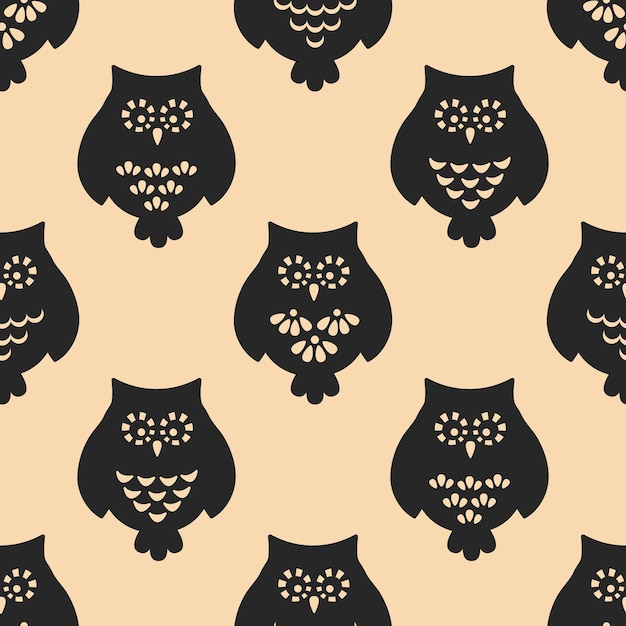 Owl seamless patten. vector