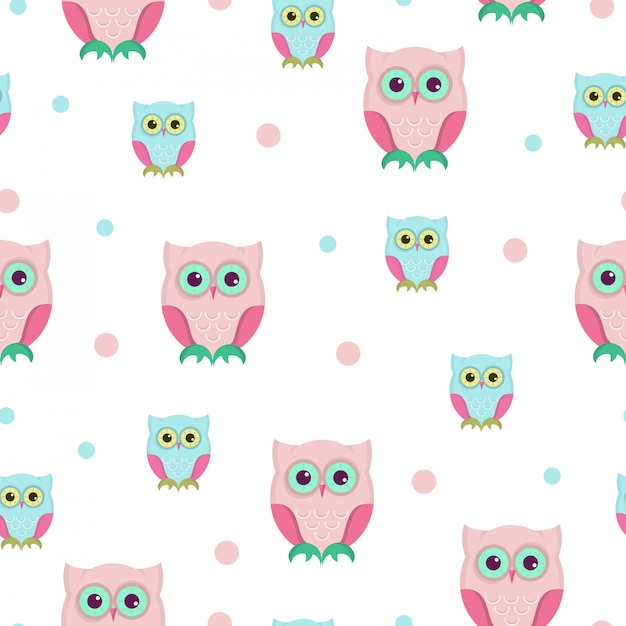 owl seamless patttern design.