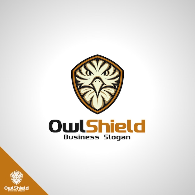 Vector owl shield logo template