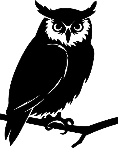 owl silhouette vector illustration white background
