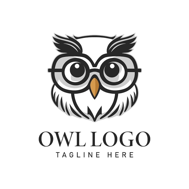 Owl simple vector logo template design