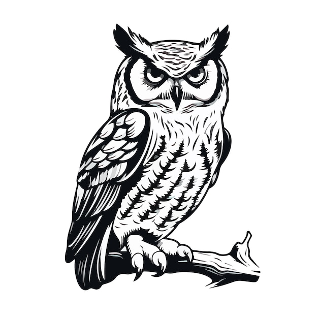 owl sketch vector