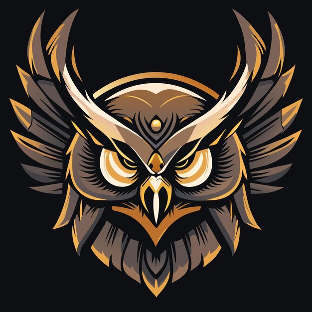 Vector owl skull in vintage style