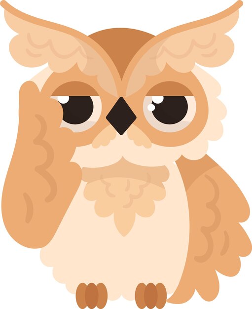 Vector owl sleepy bird