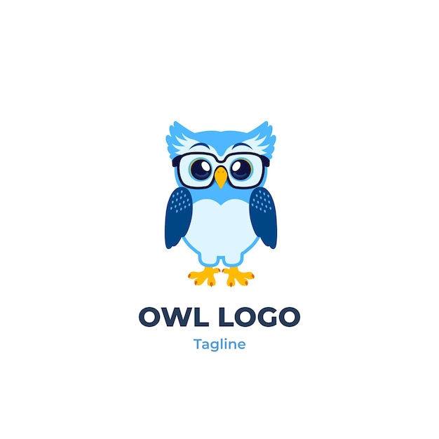 Vector owl smart mascot logo