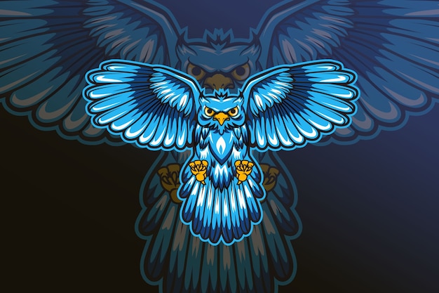 Vector owl squad e sport logo vector