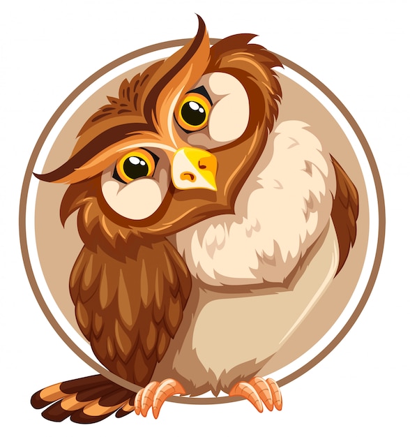 Vector a owl sticker template