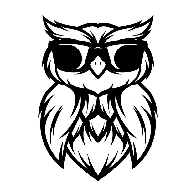 Vector owl sunglass outline