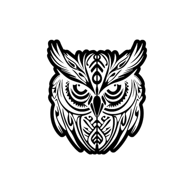 Owl Tattoo Template Owl Tattoo Vector Illustration Stock Illustration -  Download Image Now - iStock