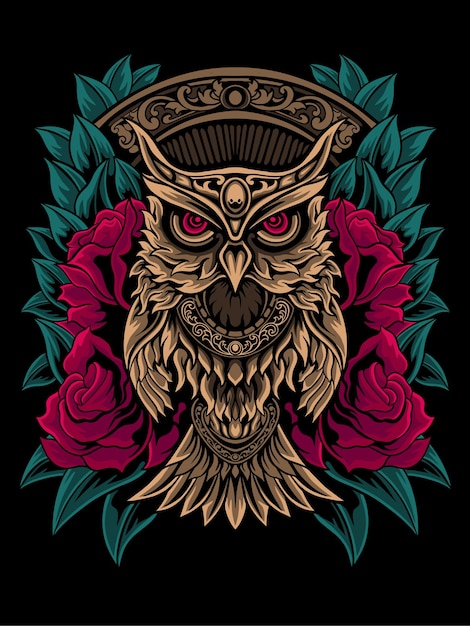 Owl vector drawing design