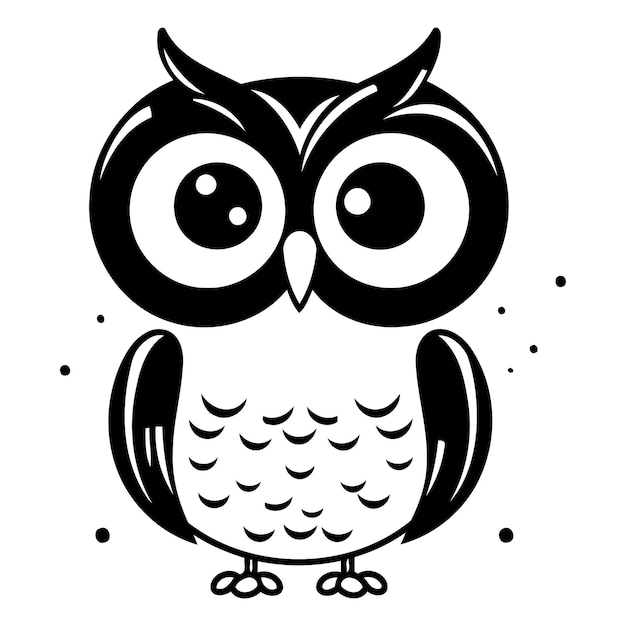 Vector owl vector illustration cute cartoon owl on white background