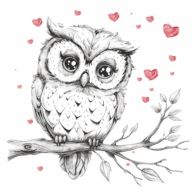 Vector owl watercolor clipart