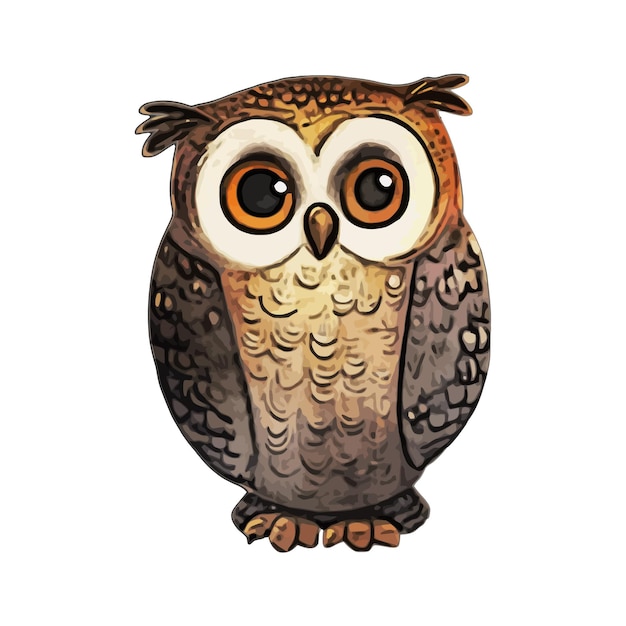 Owl Watercolor vector Illustration