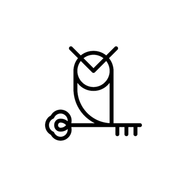 Owl with key logo design
