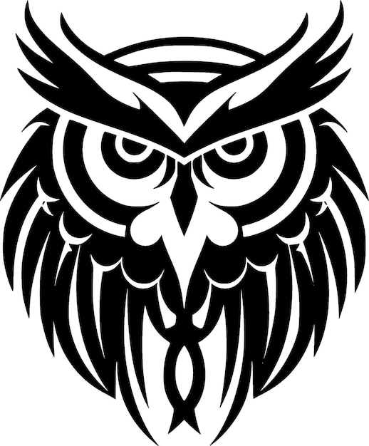 Owl zwart-wit geïsoleerde icoon vector illustratie