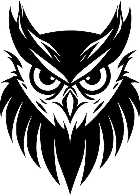 Owl zwart-wit geïsoleerde icoon vector illustratie