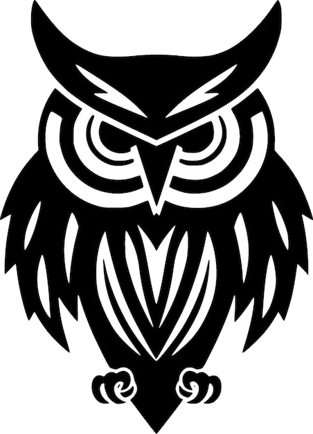 Owl zwart-wit vector illustratie