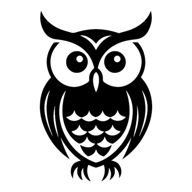 Owl zwarte silhouet clip art vector