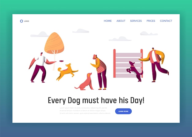 Owner Training Command Different Funny Dog Landing Page.
