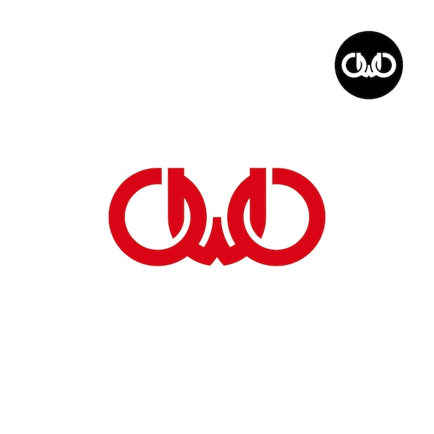 Vector owo letter monogram logo ontwerp