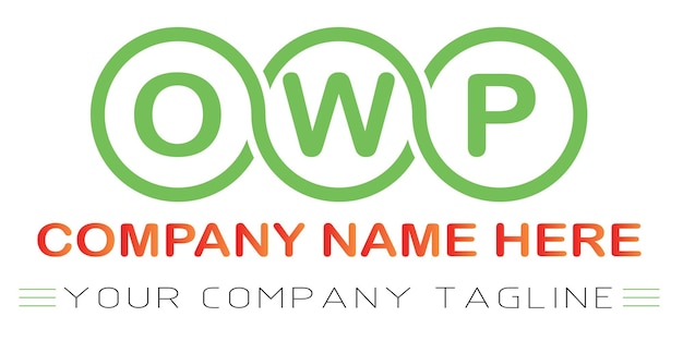 Vector owp letter logo design