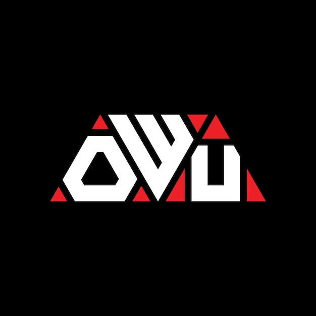 Vettore owu triangolo lettera logo design con forma triangolare owu logo triangolo design monogramma owu modello di logo vettoriale triangolo con colore rosso owu marchio triangolare semplice elegante e lussuoso logo owu