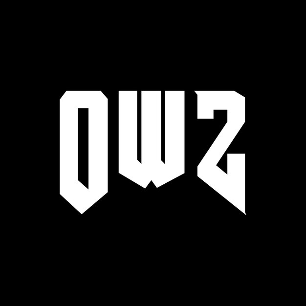 OWZのロゴデザイン 黒と白の色の組み合わせ OWZロゴ ベクトル OWZデザイン OWZアイコン OWZアルファベット OWZタイポグラフィー ロゴデザイン