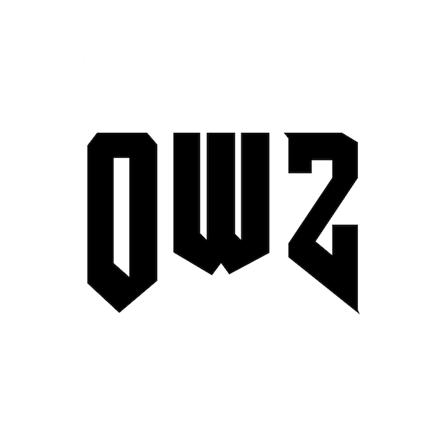 OWZのロゴデザイン 黒と白の色の組み合わせ OWZロゴ ベクトル OWZデザイン OWZアイコン OWZアルファベット OWZタイポグラフィー ロゴデザイン