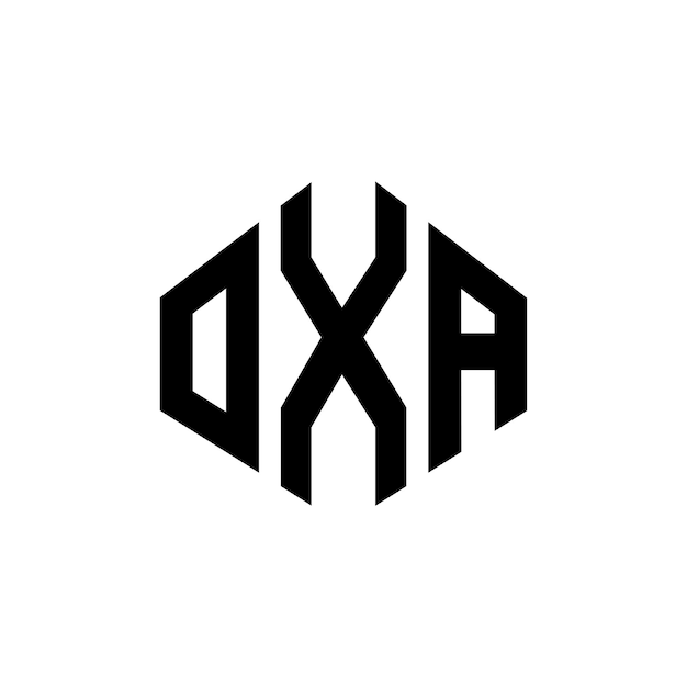 벡터 다각형 모양의 oxa 글자 로고 디자인, oxa 다각형 및 큐브 모양 로고 디자인 oxa 육각형 터 로고 템플릿, 색과 검은색 oxa 모노그램 비즈니스 및 부동산 로고