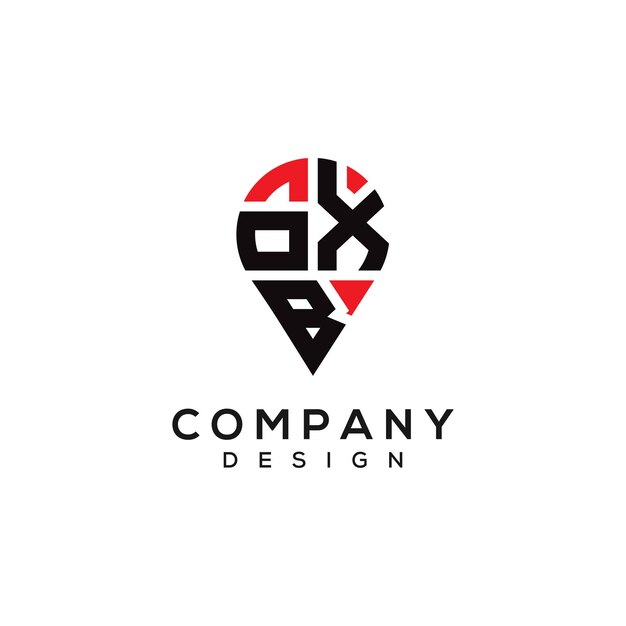 OXB letter location shape logo design