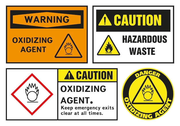 Oxidizer warning sign Class 5 Dangerous Goods Plates
