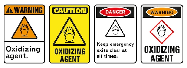 酸化剤警告標識 第 5 類危険物プレート