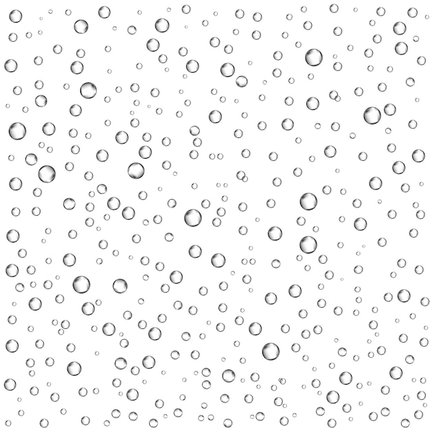Вектор Кислородные пузырьки воздуха текут в воде на белом фоне